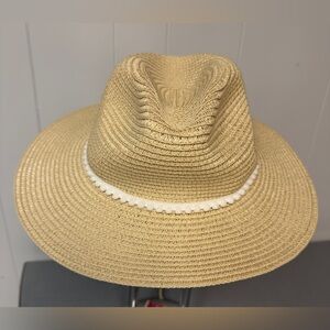 Rachel Zoe Tan & White Fedora.